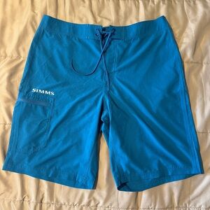 Simms Men's Teal Fishing/Swim Shorts 36